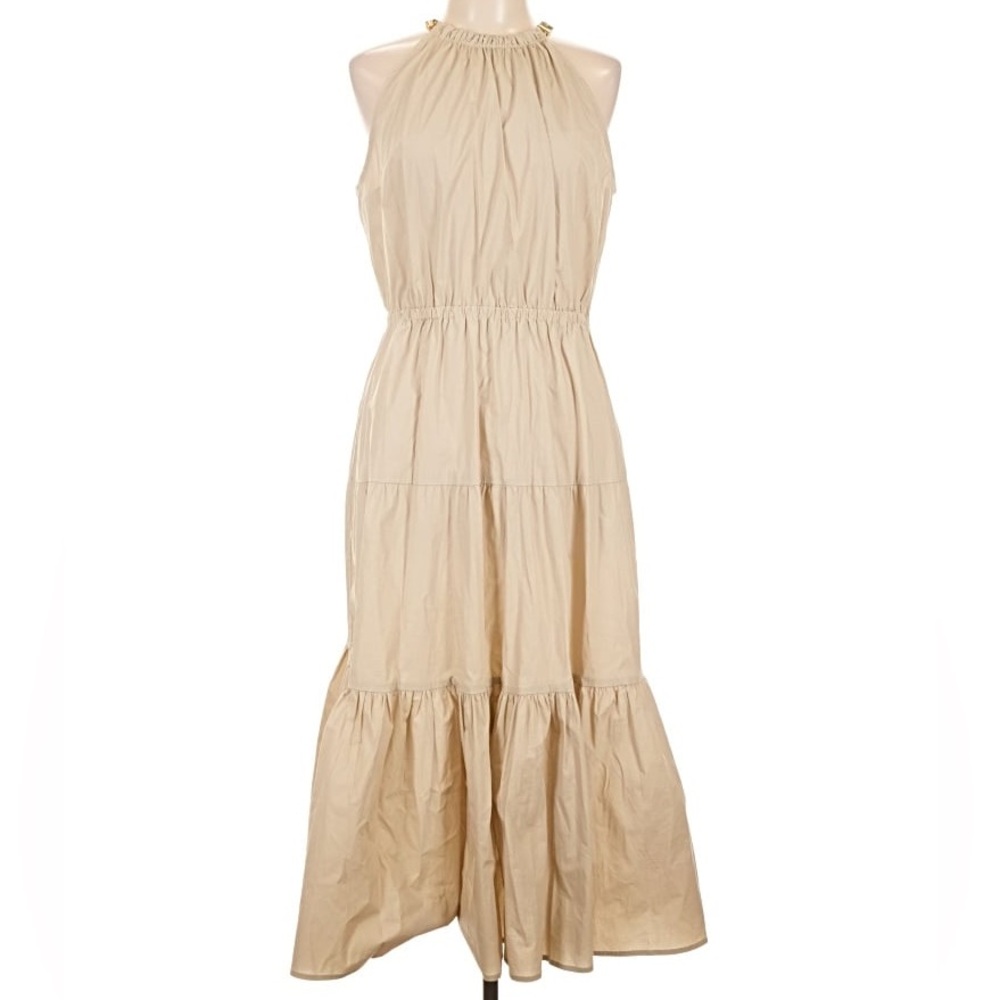 Michael Kors Halter Midi Dress w/ Necklace